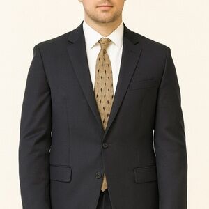 Gianfranco Ruffini Italian 100% Imported Silk Gold and Black Geometric Tie